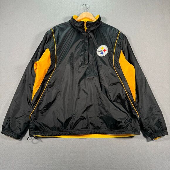 Team Apparel Other - Pittsburgh Steelers Reversible Jacket‎ Mens Large Black Yellow NFL Team Apparel